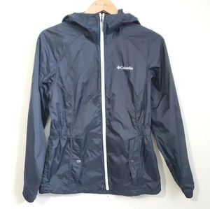 COLUMBIA Women's Small Windproof Waterproof Nylon Cinched Waist Full Zip Jacket